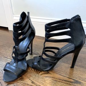 Sole Society sexy open toe black stilettos